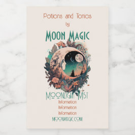 Erstellen Sie Ihre eigene Friedliche Boho Crescent Weinetikett