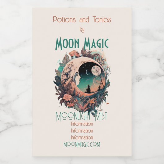 Erstellen Sie Ihre eigene Friedliche Boho Crescent Weinetikett (Einzelnes Label)