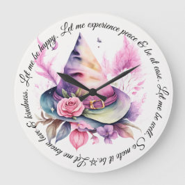 Erstellen Sie Ihre eigene Frühjahrsrähne Hexenhut- Große Wanduhr