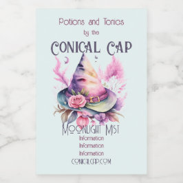 Erstellen Sie Ihre eigene Frühjahrsrähne Hexenhut- Weinetikett