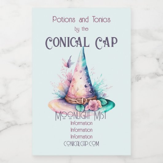 Erstellen Sie Ihre eigene Frühjahrsrähne Hexenhut- Weinetikett (Einzelnes Label)