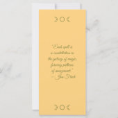 Erstellen Sie Ihre eigene gelbe Lesezeichen-Karte. (Rückseite)