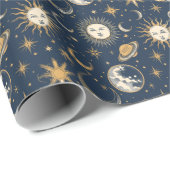 Erstellen Sie Ihre eigene Gold Blue White Celestis Geschenkpapier (Rolleneckpunkt)