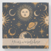 Erstellen Sie Ihre eigene Gold Blue White Celestis Steinuntersetzer (Vorderseite)