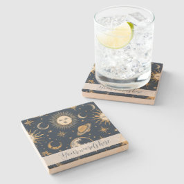 Erstellen Sie Ihre eigene Gold Blue White Celestis Steinuntersetzer