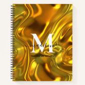 Erstellen Sie Ihre eigene Gold-Schwarz-weiß-Monogr Notizblock (Vorderseite)