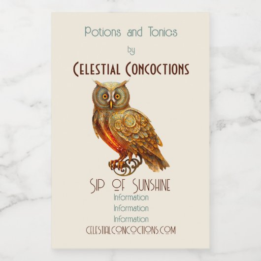 Erstellen Sie Ihre eigene goldene Steampunkuppe Weinetikett (Einzelnes Label)