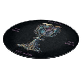 Erstellen Sie Ihre eigene goldgerüstete blaue Skih Schneidebrett