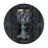 Erstellen Sie Ihre eigene goldgerüstete blaue Skih Schneidebrett (Vorderseite)