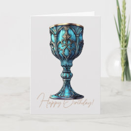 Erstellen Sie Ihre eigene gotische blaue Chalice Feiertagskarte