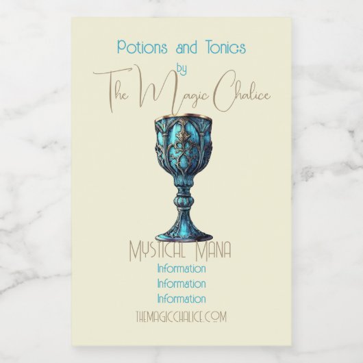 Erstellen Sie Ihre eigene gotische blaue Chalice Lebensmitteletikett (Einzelnes Label)