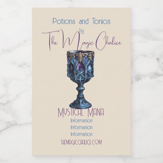 Erstellen Sie Ihre eigene gotische Blausteinkhaler Lebensmitteletikett (Einzelnes Label)