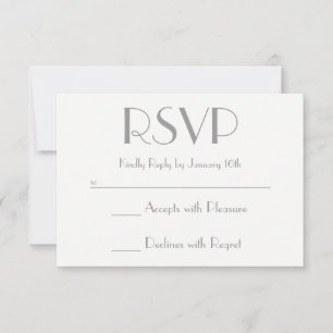 Erstellen Sie Ihre eigene graue und weiße RSVP Karte