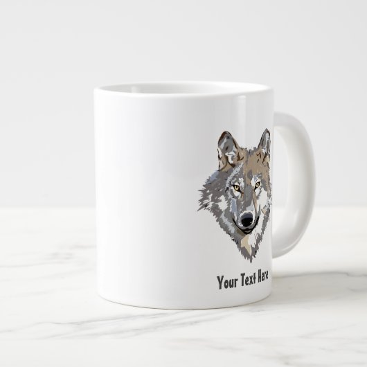 Erstellen Sie Ihre eigene graue Wolf-Spezialität C Jumbo-Tasse (Vorderseite Rechts)