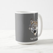Erstellen Sie Ihre eigene graue Wolfskaffee-Tasse Kaffeetasse (VorderseiteRechts)
