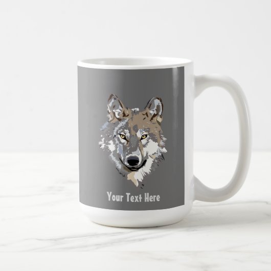 Erstellen Sie Ihre eigene graue Wolfskaffee-Tasse Kaffeetasse (Rechts)