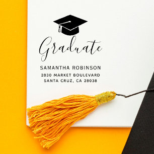 Erstellen Sie Ihre eigene Gray Graduation Cap Rüc Permastempel