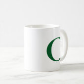 Erstellen Sie Ihre eigene große grüne Monogram Kaffeetasse (VorderseiteRechts)