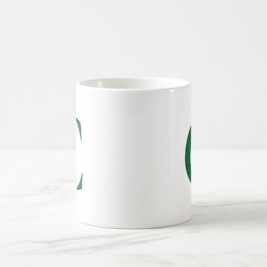 Erstellen Sie Ihre eigene große grüne Monogram Kaffeetasse (Mittel)