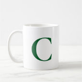 Erstellen Sie Ihre eigene große grüne Monogram Kaffeetasse (Links)