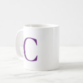 Erstellen Sie Ihre eigene große Lila Monogramm Kaffeetasse (Vorderseite Links)