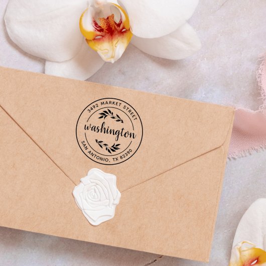 Erstellen Sie Ihre eigene grüne rustikale Rücksend Permastempel