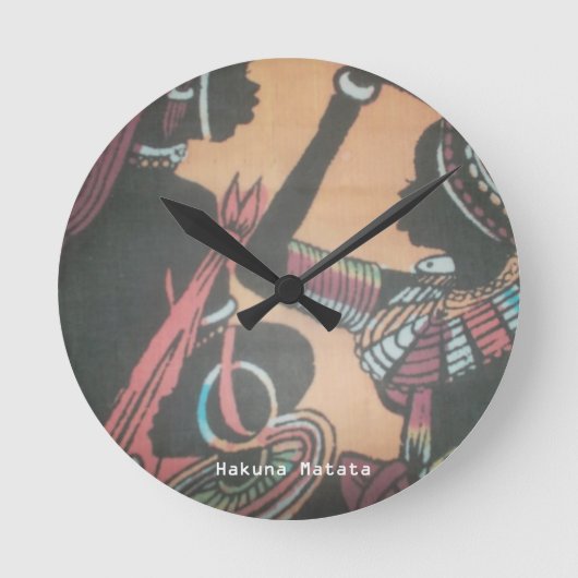 Erstellen Sie Ihre eigene Hakuna Matata Masai Girl Runde Wanduhr (Vorderseite)