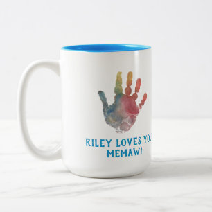 Erstellen Sie Ihre eigene Handschrift für Oma Zweifarbige Tasse