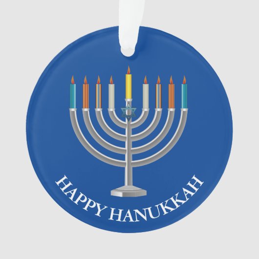 Erstellen Sie Ihre eigene Hanukka Menorah Ornament (Vorderseite)