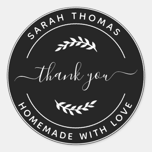 Erstellen Sie Ihre eigene Heimat mit Liebe Dankesc Runder Aufkleber (Vorderseite)