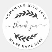 Erstellen Sie Ihre eigene Heimat mit Liebe Dankesc Runder Aufkleber (Vorderseite)