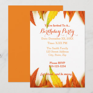 Erstellen Sie Ihre eigene Herbstparty Einladung