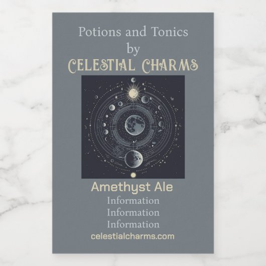 Erstellen Sie Ihre eigene Himmelssolarie Weinetikett (Einzelnes Label)