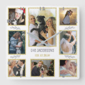 Erstellen Sie Ihre eigene Hochzeit oder Familienfo Quadratische Wanduhr (Vorderseite)