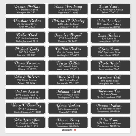 Erstellen Sie Ihre eigene Hochzeitgastadresse Aufkleber (Blatt)