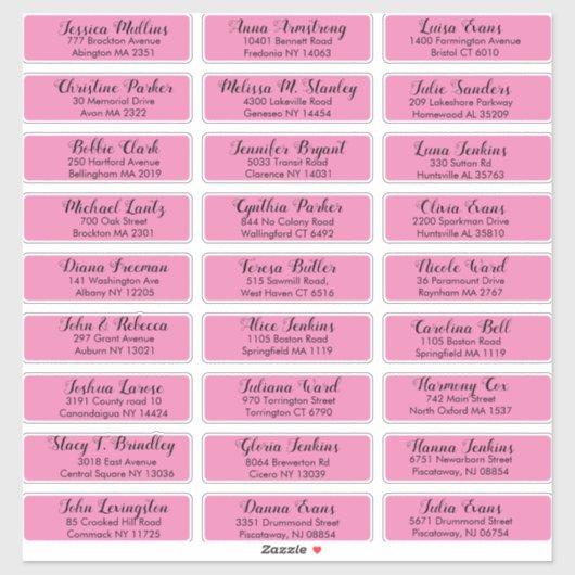 Erstellen Sie Ihre eigene Hochzeitgastadresse schw Aufkleber (Blatt)