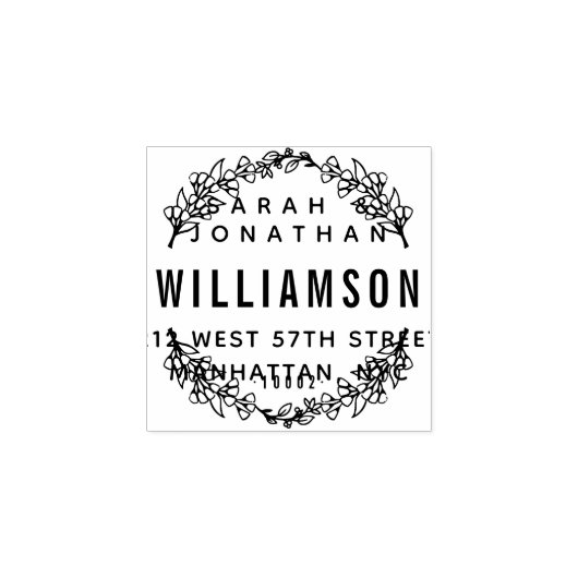 Erstellen Sie Ihre eigene Hochzeitskranz-Rücksende Gummistempel (Prägung)