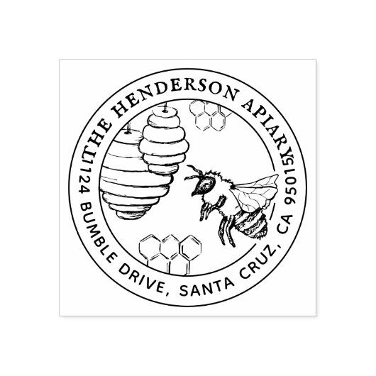 Erstellen Sie Ihre eigene Honigbiene-Sketch-Rückse Gummistempel (Prägung)