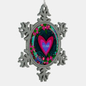 Erstellen Sie Ihre eigene Hübsche Blumeninspiritiv Schneeflocken Zinn-Ornament (Links)