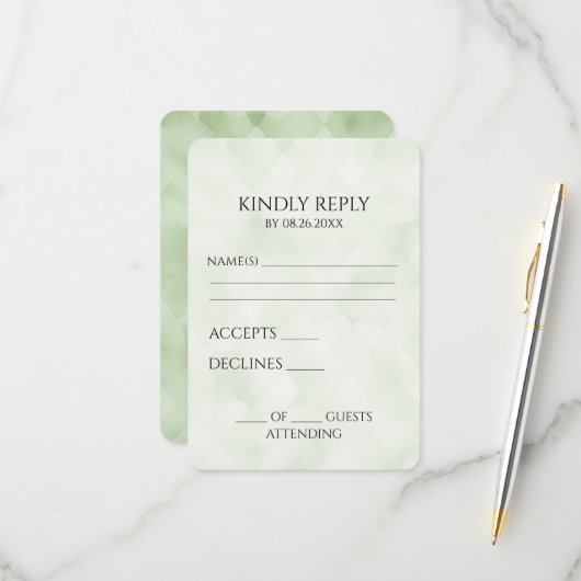 Erstellen Sie Ihre eigene Hübsche Hintergrundtextu RSVP Karte (Vorderseite/Rückseite Beispiel)