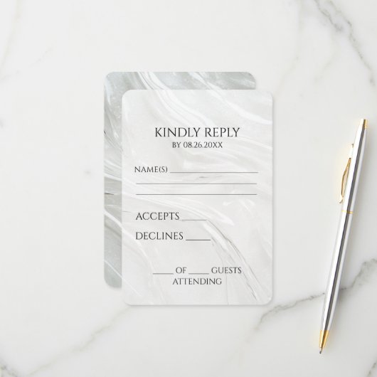 Erstellen Sie Ihre eigene Hübsche Perlenstruktur. RSVP Karte (Vorderseite/Rückseite Beispiel)