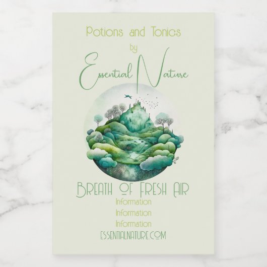 Erstellen Sie Ihre eigene hügelige Grünlandschaft Lebensmitteletikett (Einzelnes Label)