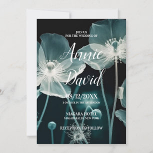 Erstellen Sie Ihre eigene Icy Blue Flowers Hochzei Einladung