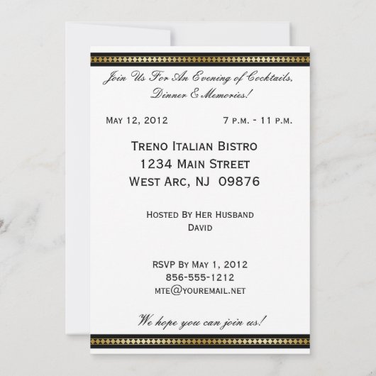 Erstellen Sie Ihre eigene individuelle Party Einla Einladung (Rückseite)