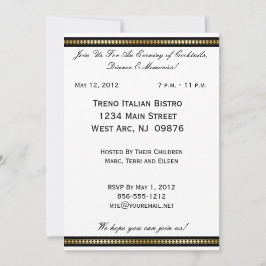 Erstellen Sie Ihre eigene individuelle Party Einla Einladung (Rückseite)