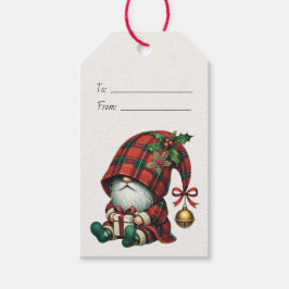 Erstellen Sie Ihre eigene Jingle Karierten Gnome Geschenkanhänger