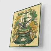 Erstellen Sie Ihre eigene Jugendstil-Libra Zodiac Quadratische Wanduhr (Winkel)