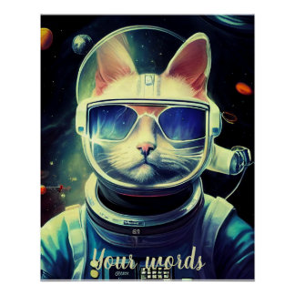 Erstellen Sie Ihre eigene Katze im Weltraumatronen Poster