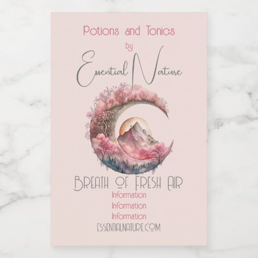 Erstellen Sie Ihre eigene Kirschblossom Mondlandsc Lebensmitteletikett (Einzelnes Label)