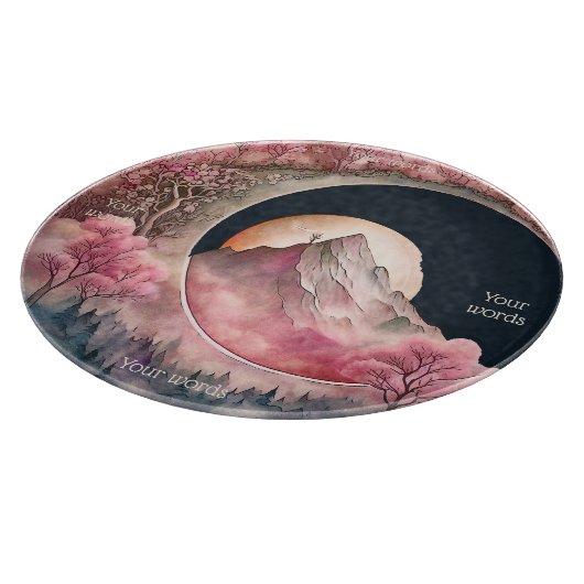 Erstellen Sie Ihre eigene Kirschblossom Mondlandsc Schneidebrett (Ecke)